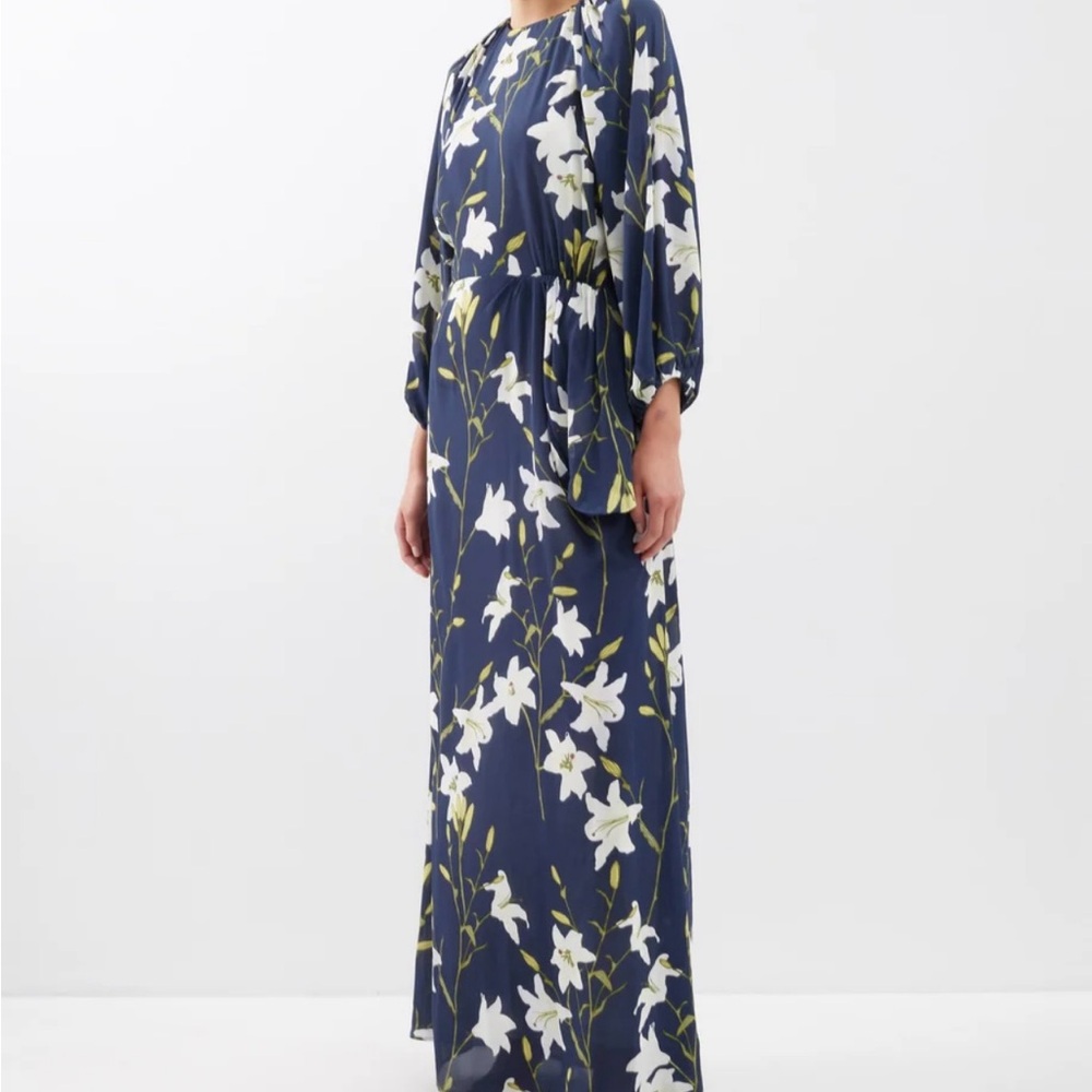 Bernadette Evian print crepe de Chine maxi dress